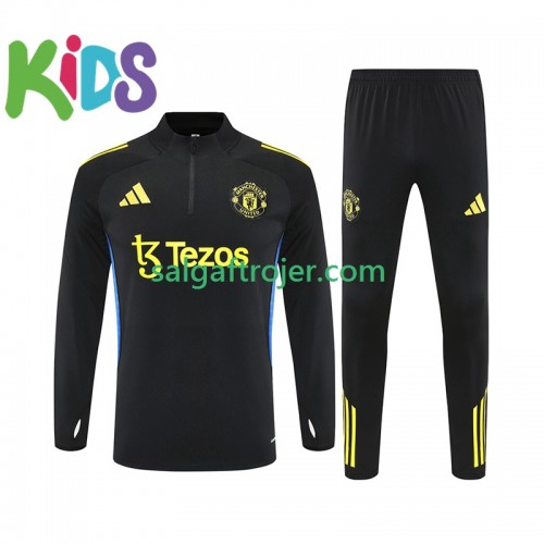 Manchester United Børn Sort Sweatshirt Dragt 2025/26 Manchester United Børn Sort Sweatshirt Dragt 2025/26